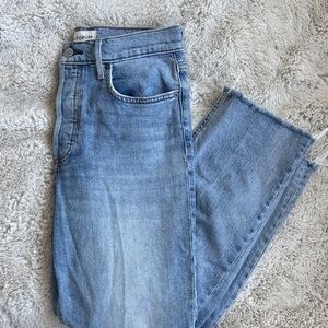 Denim Forum Arlo High Rise Straight Ankle Jeans